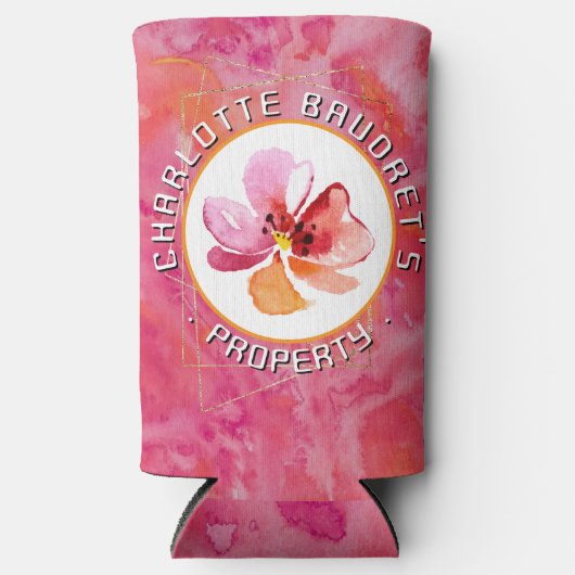 Moderne warme kleur seltzer blikjeskoeler (Voorkant)