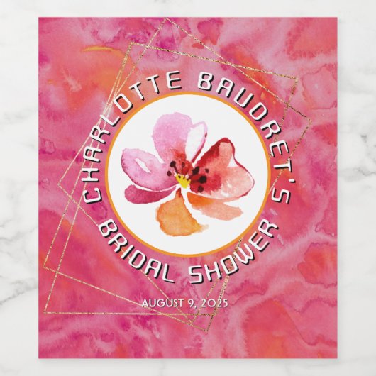 Moderne warme kleur wijn etiket (Enkel label)