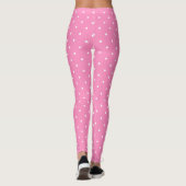Moderne, warme roze cirkels Stippen elegant Leggings (Achterkant)