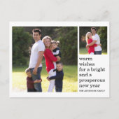 Moderne warme wensen Gelukkig Nieuwjaar Foto Vakan Briefkaart (Voorkant)