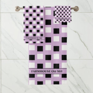 Moderne Warmhuis Lavender Black Bath Towel Set Bad Handdoek
