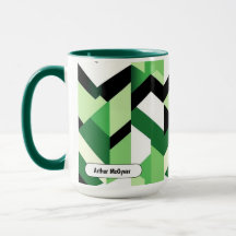 Moderne Wasabi Groen Blok Chevron Ontwerp