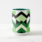 Moderne Wasabi Groen Blok Chevron Ontwerp Mok (Midden)