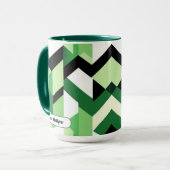 Moderne Wasabi Groen Blok Chevron Ontwerp Mok (Voorkant links)