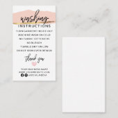 Moderne wasinstructies Kledingverzorging Shirt Visitekaartje (Voorkant / Achterkant)