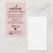 Moderne wasinstructies Kledingverzorging Shirt Visitekaartje (Voorkant / Achterkant)