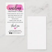 Moderne wasinstructies Kledingverzorging Shirt Visitekaartje (Voorkant / Achterkant)