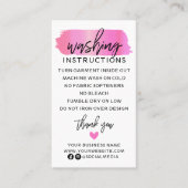 Moderne wasinstructies Kledingverzorging Shirt Visitekaartje (Voorkant)