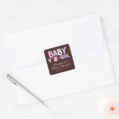 Moderne waslijn Baby Meisje Baby shower Sticker (Envelop)