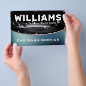 Moderne wasmachine in metalen stijl flyer (Hand)