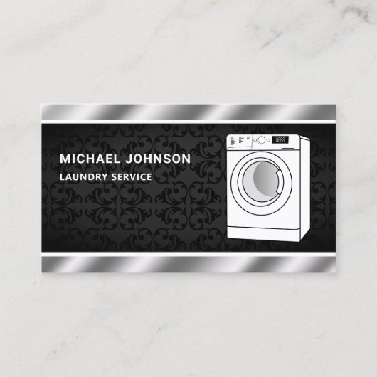 Moderne wasmachinewasserij visitekaartje (Voorkant)