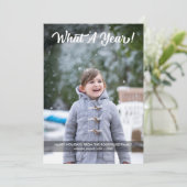 Moderne wat aangepaste foto voor een jaar script feestdagenkaart (Staand voorkant)