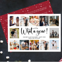 Moderne Wat Een Jaar Foto Collage Feestdagenkaart