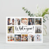 Moderne Wat Een Jaar Foto Collage Feestdagenkaart (Staand voorkant)