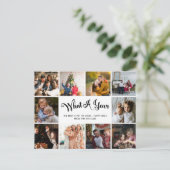 Moderne wat een jaar fotocollage briefkaart (Staand voorkant)