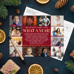 Moderne wat een jaar in Review 12 foto-Collage Rea Folie Feestdagen Briefkaart<br><div class="desc">Deze eenvoudige en moderne echte,  gevlochten vakantiedag-briefkaarten zijn perfect om dit jaar naar familie en vrienden te sturen. Pas ze eenvoudig aan met je eigen tekst en foto's en waag je familie en vrienden goed.</div>