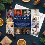 Moderne wat een jaar in Review 12 foto-Collage Rea Folie Feestdagen Briefkaart<br><div class="desc">Deze eenvoudige en moderne echte,  gevlochten vakantiedag-briefkaarten zijn perfect om dit jaar naar familie en vrienden te sturen. Pas ze eenvoudig aan met je eigen tekst en foto's en waag je familie en vrienden goed.</div>