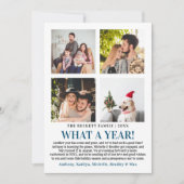 Moderne wat een jaar in Review 4 Foto Collage Feestdagenkaart (Voorkant)