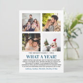 Moderne wat een jaar in Review 4 Foto Collage Feestdagenkaart (Staand voorkant)