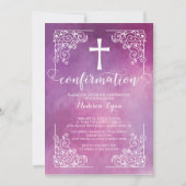 Moderne Watercoler Cross bevestiging uitnodiging (Voorkant)