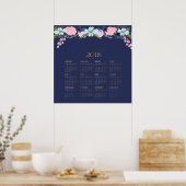 Moderne Watercolor Bloemen 2018 Agenda Poster (Keuken)