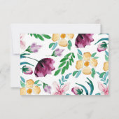 Moderne Watercolor Bloemen Bruiloft RSVP Kaartje (Achterkant)