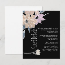 Moderne Watercolor Bloemen Huwelijksgast Details Informatiekaartje