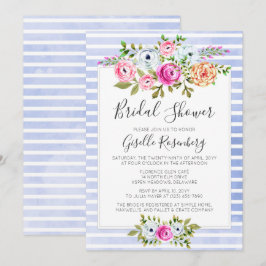 Moderne Watercolor Bruiloft Uitnodiging met Bloeme