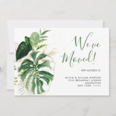 Moderne Watercolor Jungle Tropisch Groen Verhuizin Aankondiging (Voorkant)
