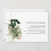 Moderne Watercolor Jungle Tropisch Groen Verhuizin Aankondiging (Achterkant)