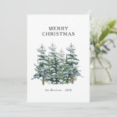 Moderne Watercolor Kerstboom Niet-Foto Feestdagenkaart (Staand voorkant)