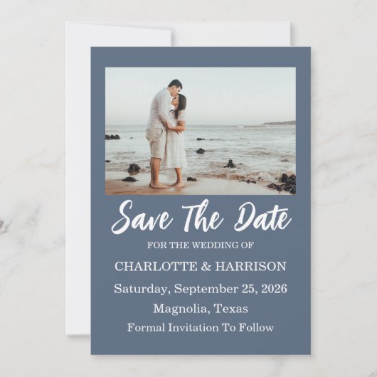 Moderne Watercolor Kustlandschap Bruiloft Save The Date (Voorkant)