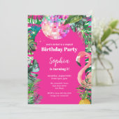 Moderne Watercolor Pool Feest Kaart (Staand voorkant)