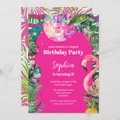 Moderne Watercolor Pool Feest Kaart (Voorkant / Achterkant)