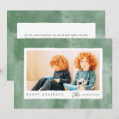 Moderne Watercolor Prettige Feestdagen Familie Fot Feestdagenkaart (Voorkant / Achterkant)