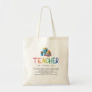 Moderne Watercolor Regenboog Leraar Bedankt Tote Bag