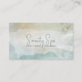 Moderne Watercolor Spa QR Code Visitekaartje (Voorkant)
