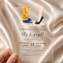 Moderne Watercolor Trouwbetrokkenheidsfeest