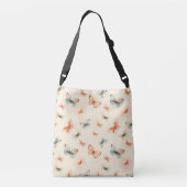 Moderne Watercolor Vlinders Crossbody Tas (Achterkant)
