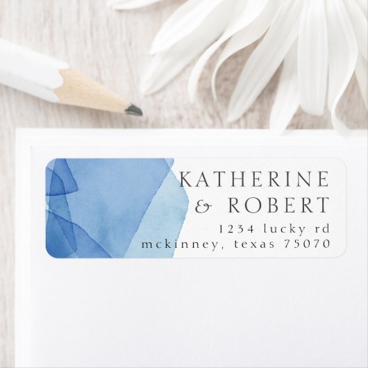 Moderne Watercolor Vorm Retouradreslabel Etiket (Insitu)