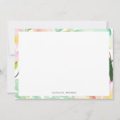 Moderne Watercolor Zomer Bloemen Frame Notitiekaartje (Voorkant)