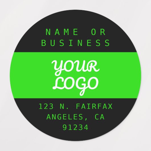 Moderne waterdichte Logo & tekst | Zwart Heldergro Labels (Design 1)