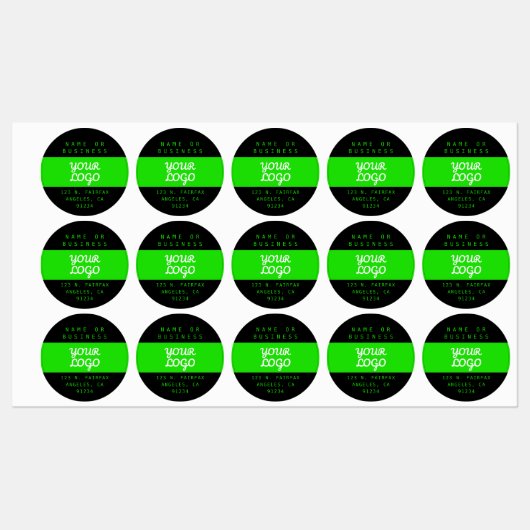 Moderne waterdichte Logo & tekst | Zwart Heldergro Labels (Vel)