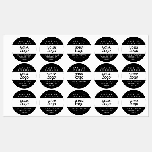 Moderne waterdichte Logo & tekst | Zwart-wit Labels (Vel)