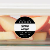 Moderne waterdichte Logo & tekst | Zwart-wit Labels (Aangebracht)