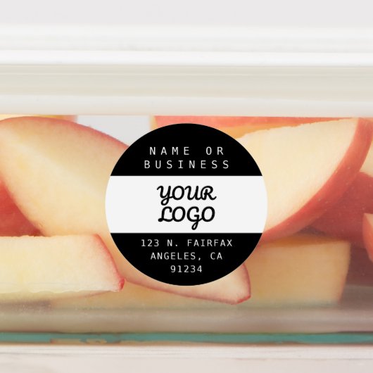 Moderne waterdichte Logo & tekst | Zwart-wit Labels (Aangebracht)