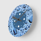 Moderne waterdruppels voor badkamerwanden ronde klok (Hoek)