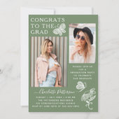 Moderne waterkers vlinder foto afstudeerfeest kaart (Voorkant)