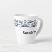 Moderne waterlelies gepersonaliseerde latte Mok (Rechterhoek)