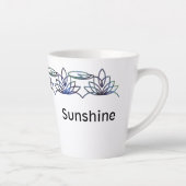 Moderne waterlelies gepersonaliseerde latte Mok (Rechts)